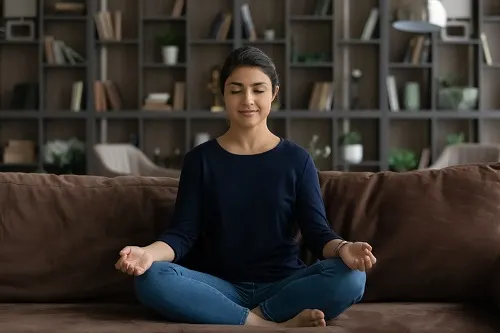 Simple daily wellness routine in a natural setting